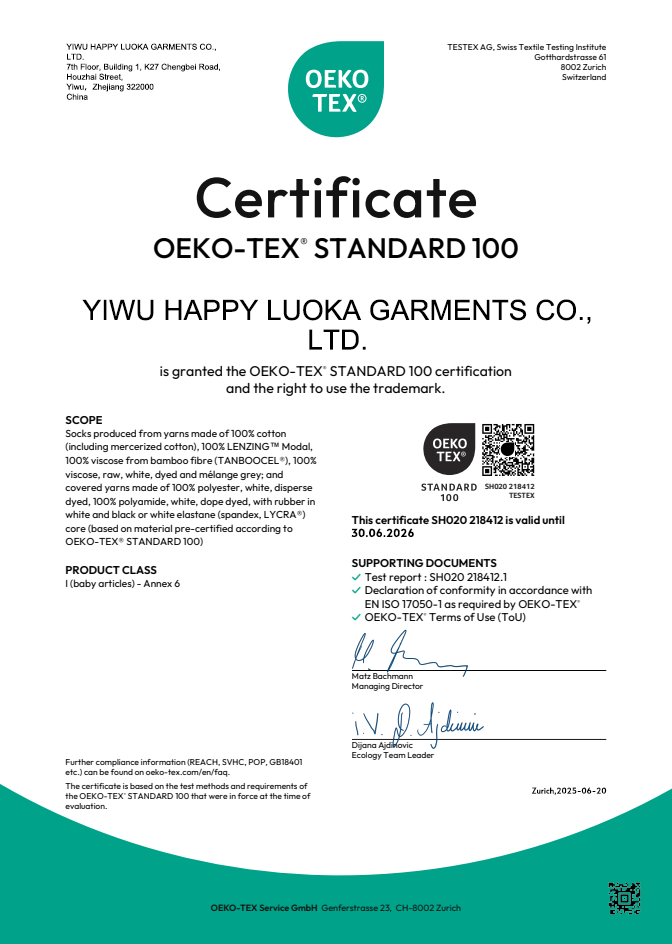 OEKO-TEX certificate reference