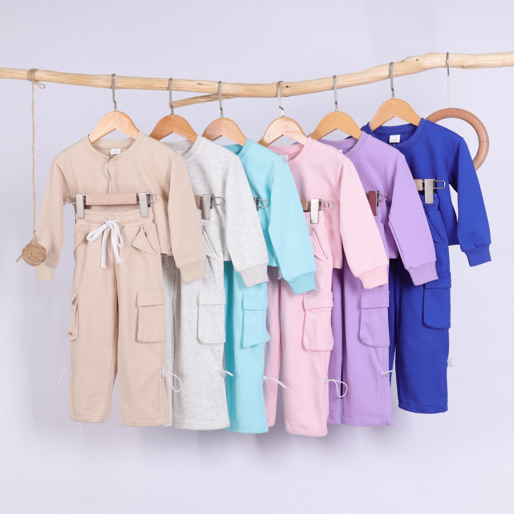 Kids sweatshirt sets in assorted colors